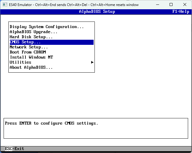 Goto CMOS Setup