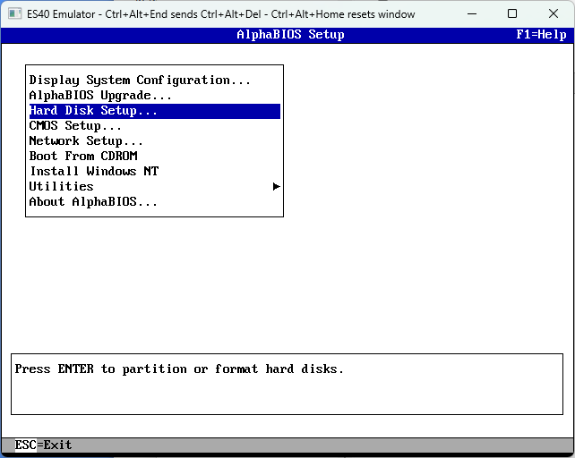 Hard Disk Setup