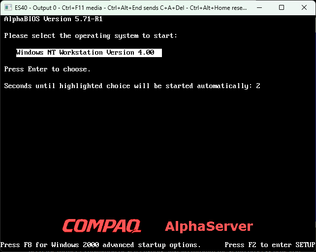 Boot menu