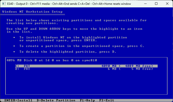 NT4 Disk Setup
