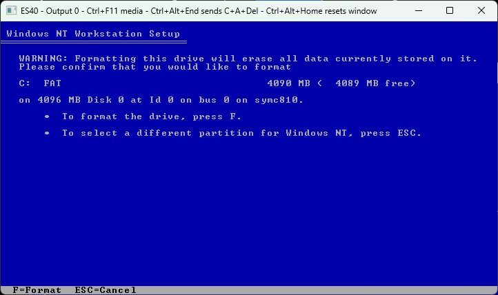 Format the disk?