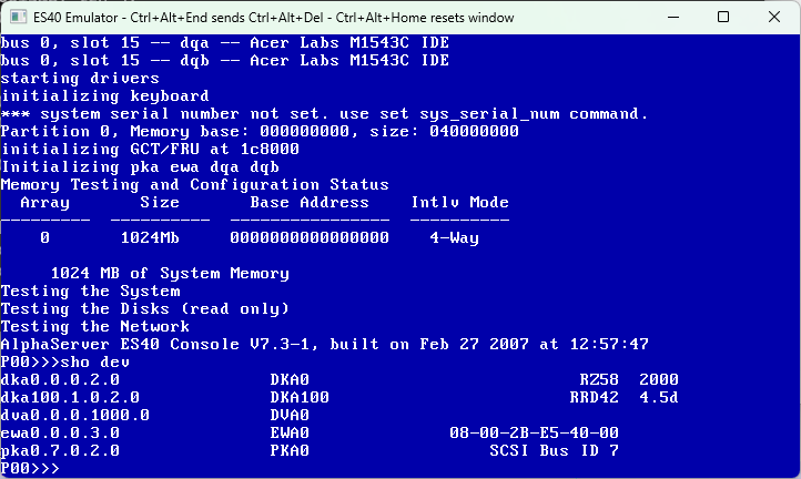 show devices output