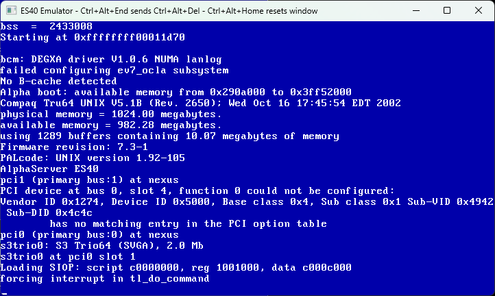 Tru64 CD boot