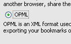 Export your bookmarks in OPML