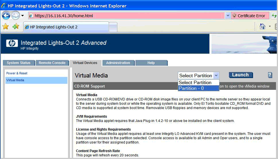 Selecting partition
on cell-based server