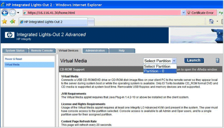 Selecting partition
on cell-based server