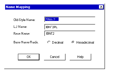 Name Mapping Dialog Box