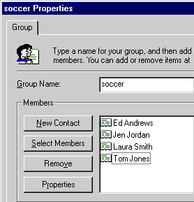 Group Properties dialog box